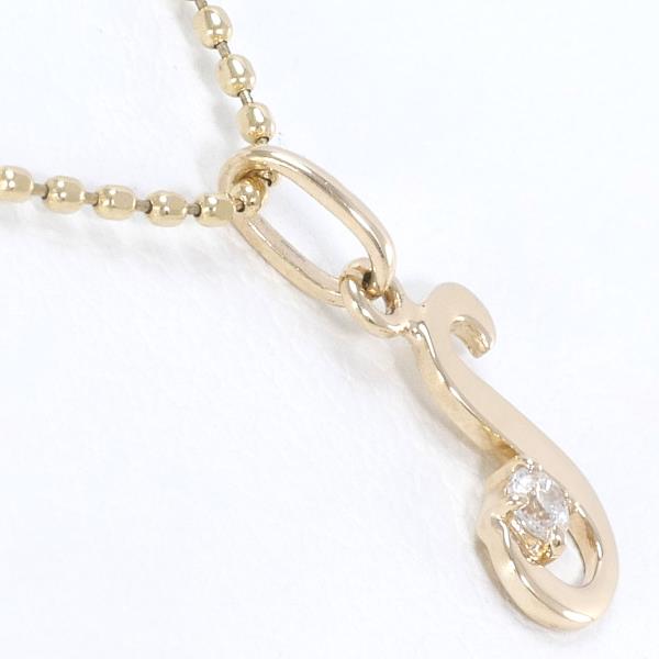 K10 Yellow Gold Zircon Necklace in Excellent Condition