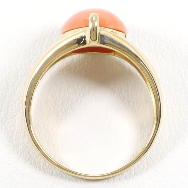 K18 Yellow Gold Coral Ring