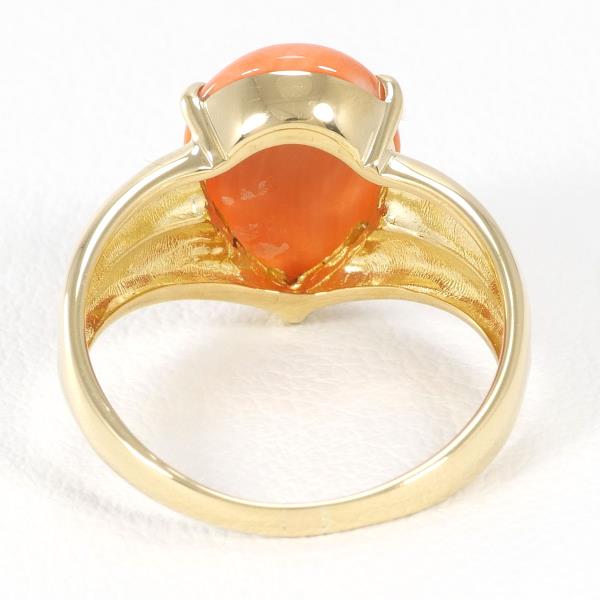 K18 Yellow Gold Coral Ring