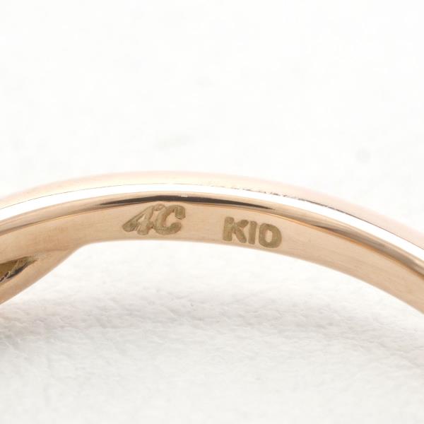 4℃ K10 Pink Gold Diamond Ring in Excellent Condition