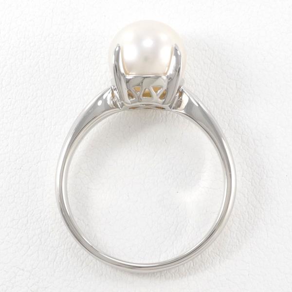 PT900 Platinum Pearl Ring in Excellent Condition