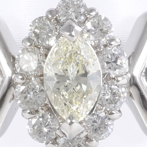 PT900 Platinum Ring with Yellow Diamond 0.305 SI2, Diamond 0.63 in Excellent Condition