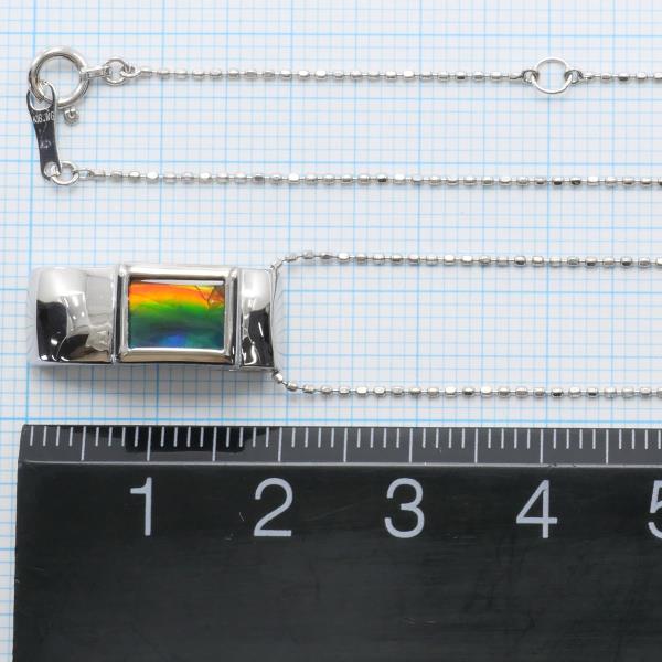 K18 White Gold Ammolite Necklace in Pristine Condition