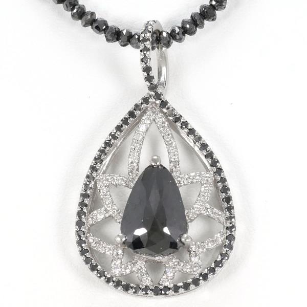 K18 White Gold Black Diamond Necklace