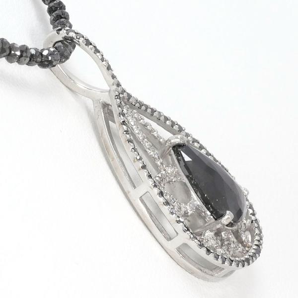 K18 White Gold Black Diamond Necklace