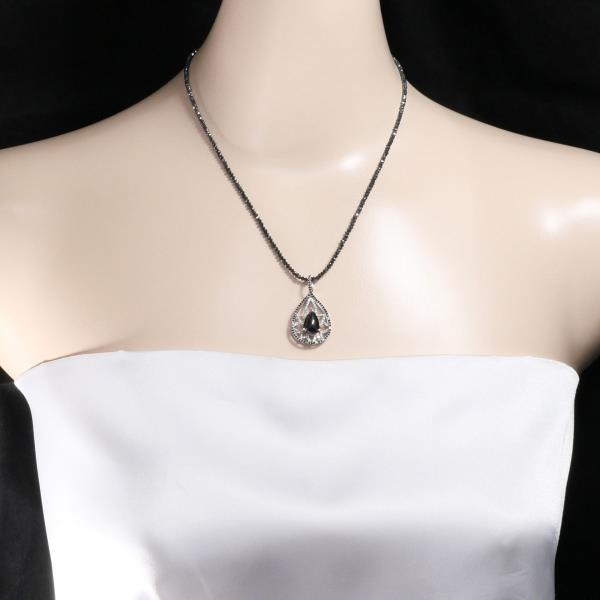 K18 White Gold Black Diamond Necklace