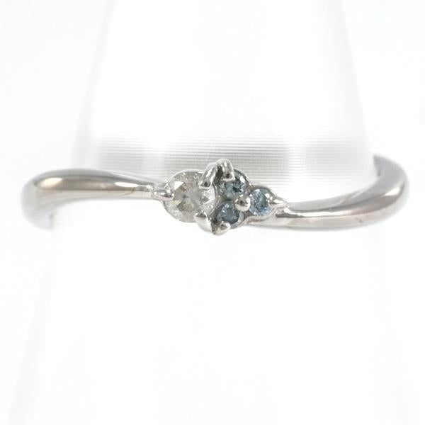 K18 White Gold Diamond Ring 9号 in Excellent Condition