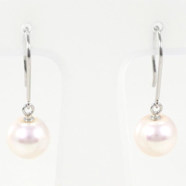 PT900 Platinum Pearl Earrings in Great Condition