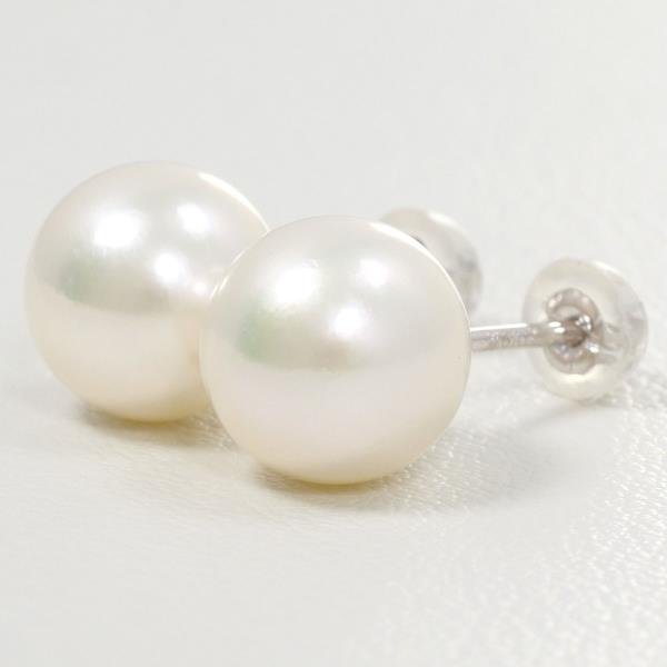 K14 White Gold Pearl Earrings in Great Condition