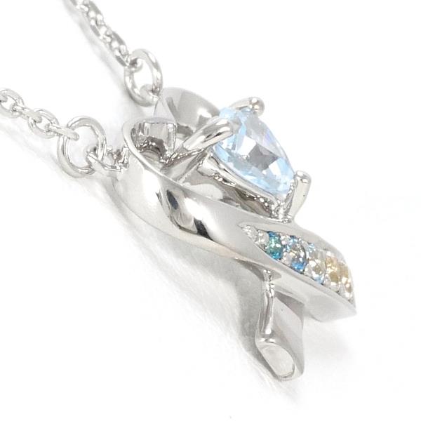 K10 White Gold Aquamarine Necklace in Excellent Condition