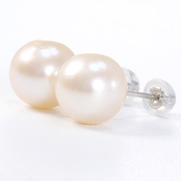 PT900 Platinum Pearl Earrings in Excellent Condition