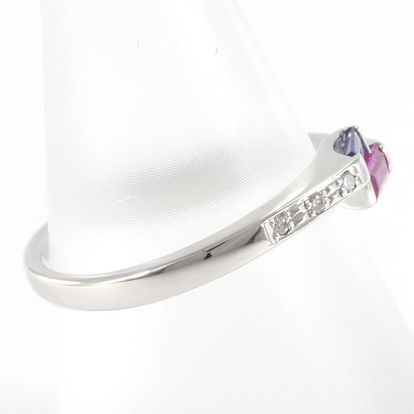 PT900 Platinum Ruby Sapphire Diamond Ring