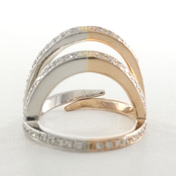 PT900 Platinum K18 Pink Gold Diamond Scarf Ring