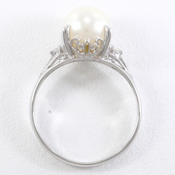 PT900 Platinum Pearl Ring 11.5 in Excellent Condition