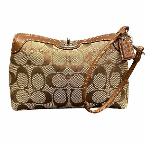 Coach Signature Turnlock Wristlet Pouch F42839 in Great Condition