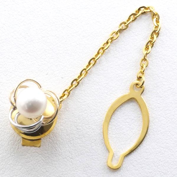 K18 Yellow Gold Pearl Pin Brooch