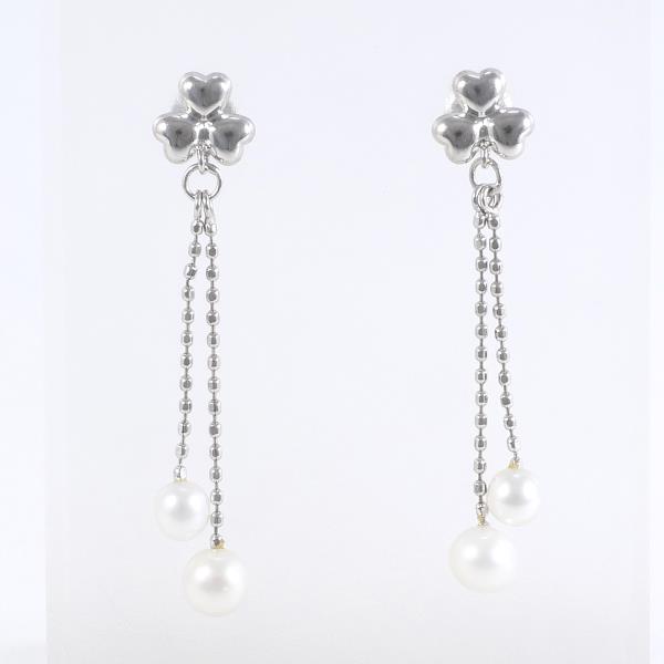 K14 White Gold Pearl Earrings in Excellent Condition