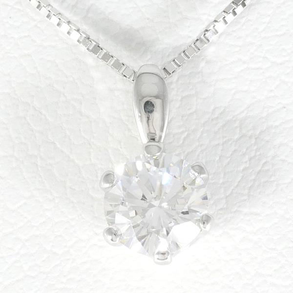 K14 White Gold Zirconia Necklace in Excellent Condition