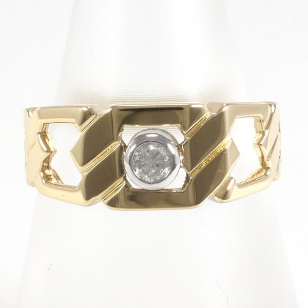 PT900 Platinum K18 Yellow Gold Diamond Ring in Excellent Condition