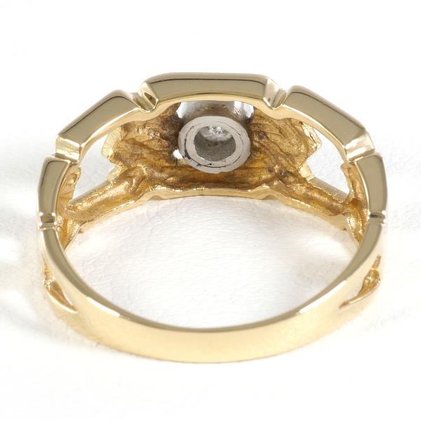 PT900 Platinum K18 Yellow Gold Diamond Ring in Excellent Condition