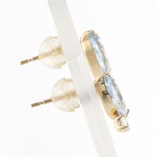 Take Up K18YG K10YG Earrings Blue Topaz Moonstone in Excellent Condition