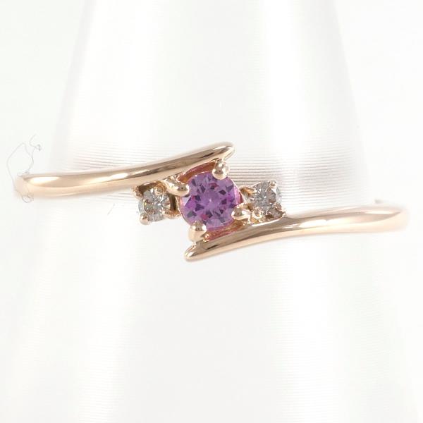 K10 Pink Gold Pink Sapphire Ring in Excellent Condition