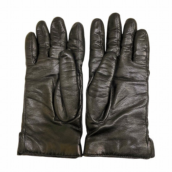 Gucci Leather Gloves Size 7 Black in Good Condition