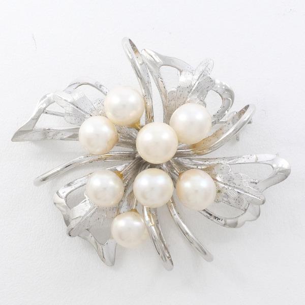 Silver Pearl Brooch Pendant Top in Pristine Condition