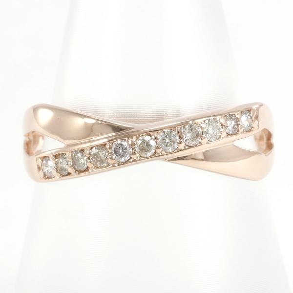 K10 Pink Gold Diamond Ring 13.5