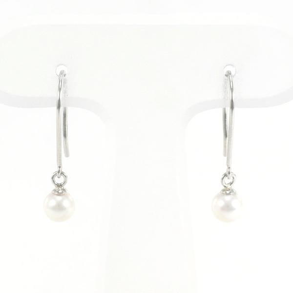 PT900 Platinum Pearl Earrings in Excellent Condition