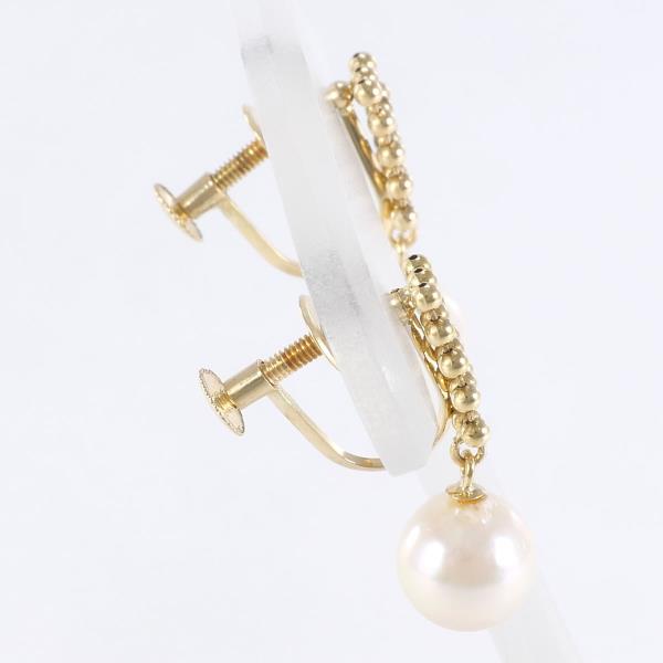 K18 Yellow Gold Pearl Earrings in Pristine Condition