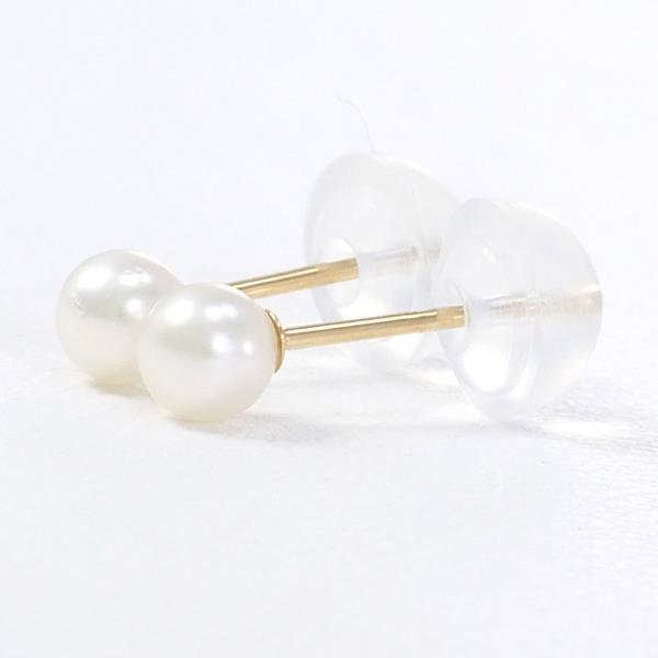 K18 Yellow Gold Pearl Earrings in Great Condition