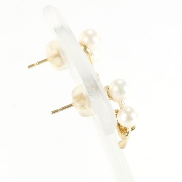 K18 Yellow Gold Pearl Diamond Earrings