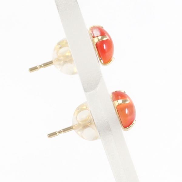 K18 Yellow Gold Earrings with Synthetic Stone