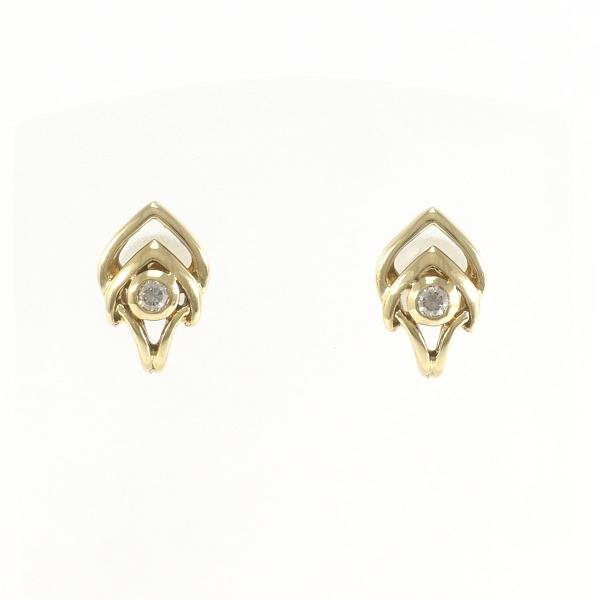 K18 Yellow Gold Diamond Earrings in Pristine Condition