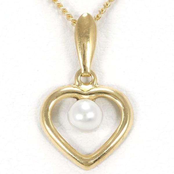 K18 Yellow Gold Pearl Necklace in Excellent Condition