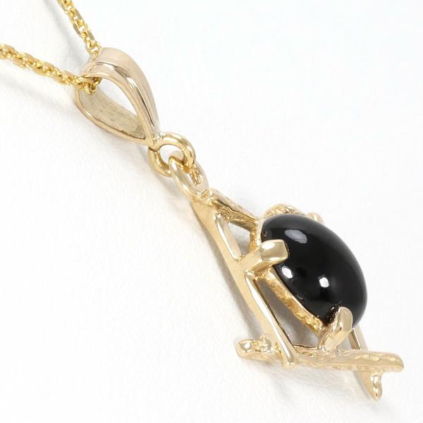 14K Yellow Gold Onyx Necklace in Excellent Condition