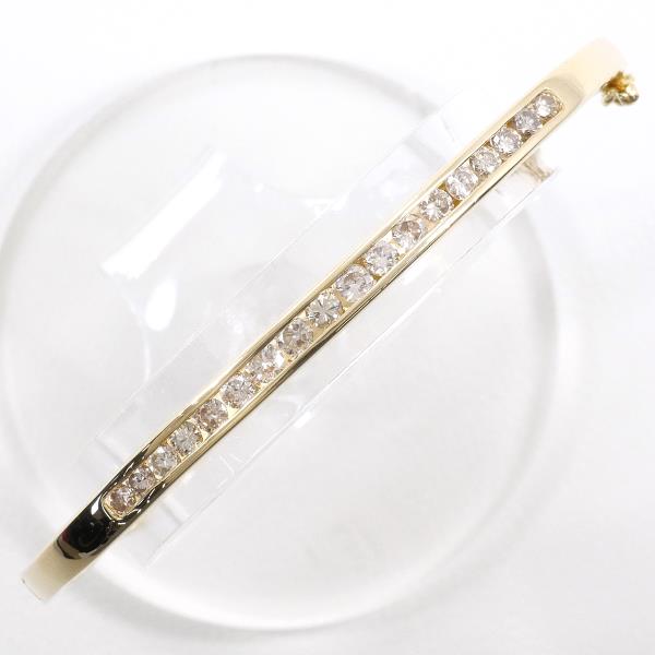 K14 Yellow Gold Diamond Bangle 17cm in Pristine Condition