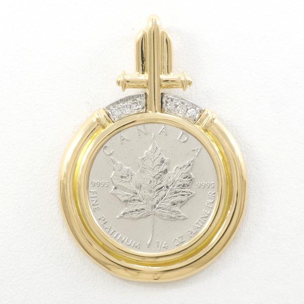 Maple Leaf 1/4oz Platinum Gold Diamond Pendant