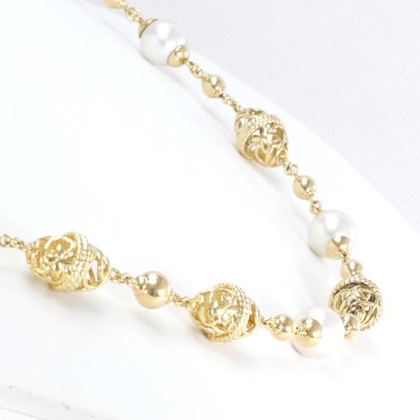 Mikimoto K18YG Yellow Gold Pearl Necklace Bracelet in Excellent Condition