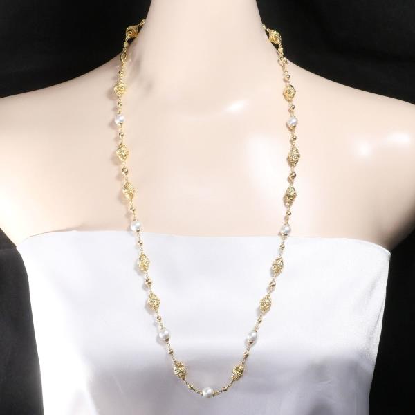 Mikimoto K18YG Yellow Gold Pearl Necklace Bracelet in Excellent Condition