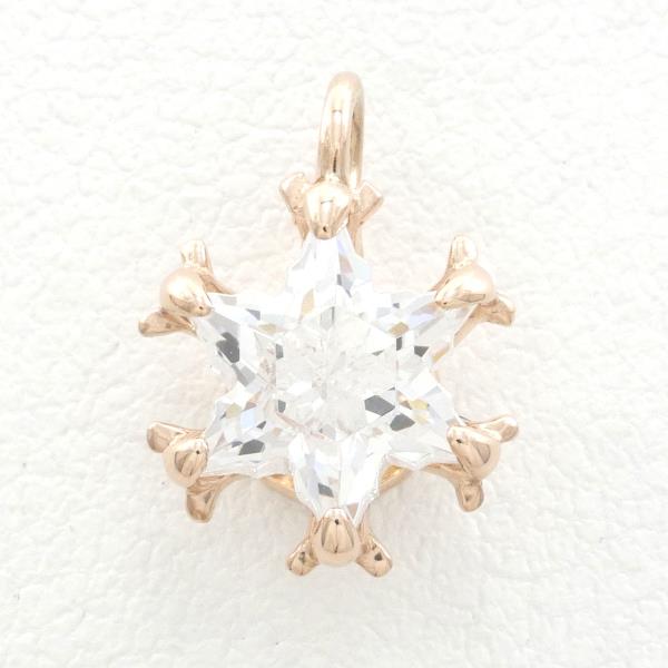 4℃ K10 Pink Gold Zircon Pendant Top in Pristine Condition