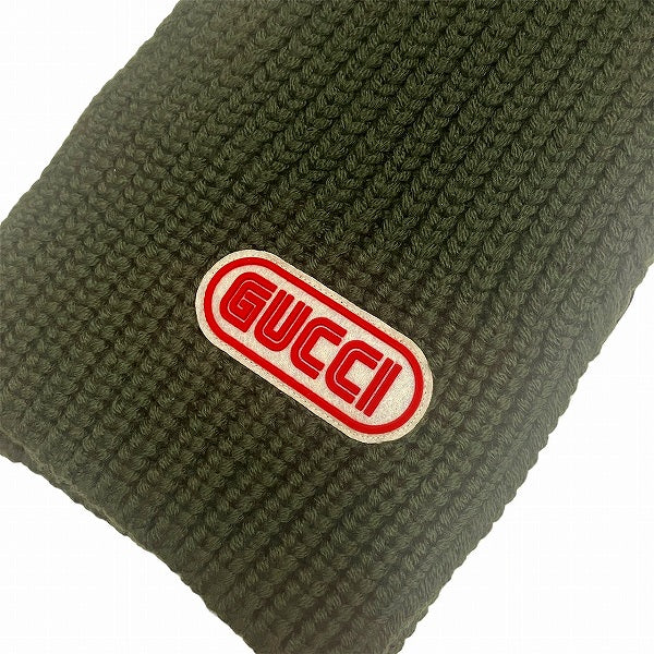 Gucci Wool 100% Logo Patch Scarf 527811 in Great Condition