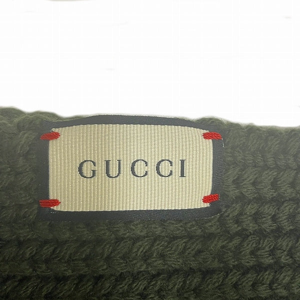 Gucci Wool 100% Logo Patch Scarf 527811 in Great Condition