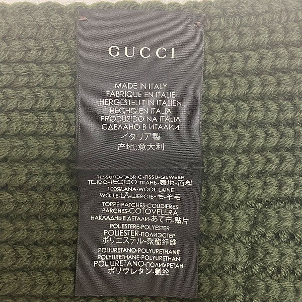 Gucci Wool 100% Logo Patch Scarf 527811 in Great Condition