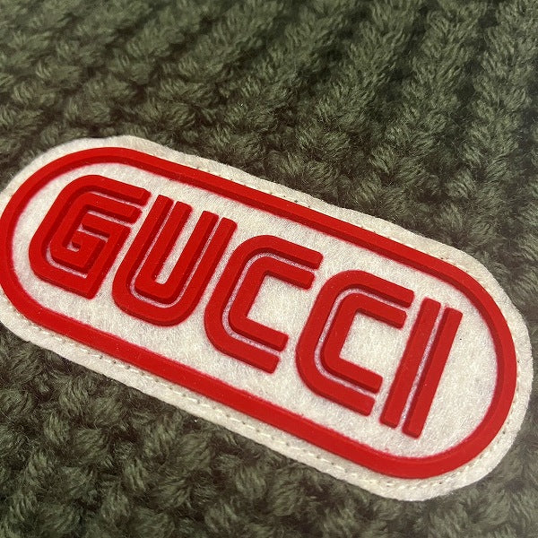 Gucci Wool 100% Logo Patch Scarf 527811 in Great Condition