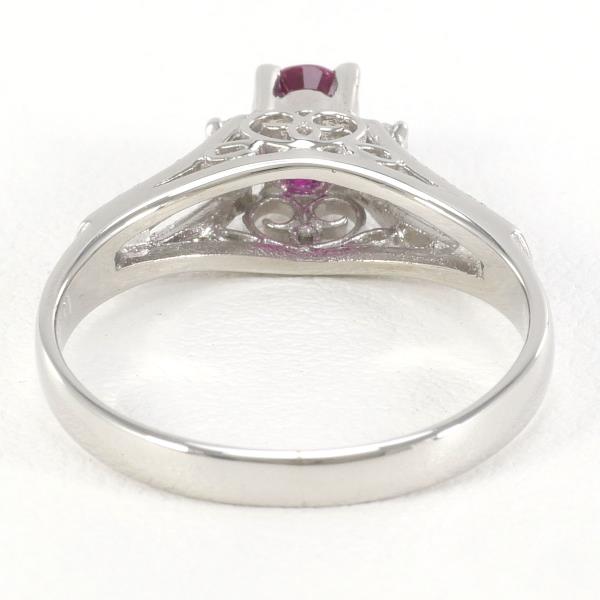 PT900 Platinum Ruby Ring 9 in Excellent Condition