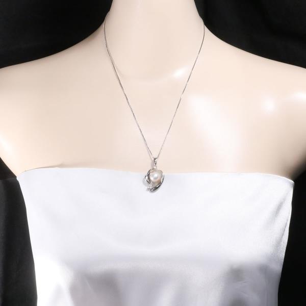 PT900 Platinum PT850 Necklace Akoya Pearl Diamond in Excellent Condition