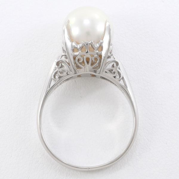 PT850 Platinum Pearl Ring 10.5 in Pristine Condition