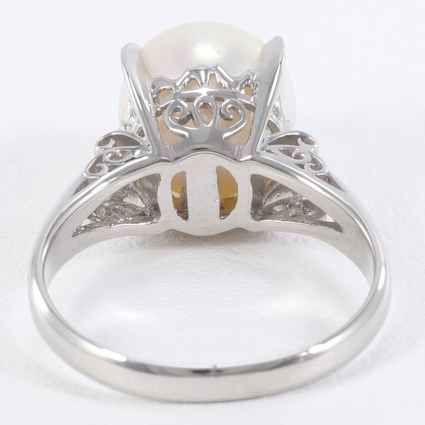 PT850 Platinum Pearl Ring 10.5 in Pristine Condition